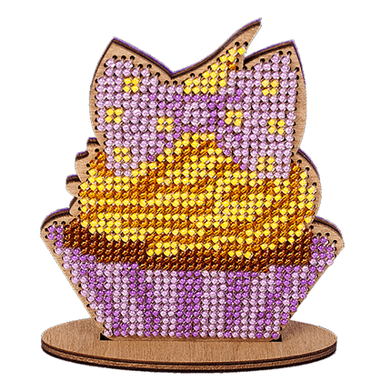 DIY Beaded embroidery on wood kit "Cake"