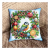 DIY Bead embroidery cushion cover kit "Christmas wreath with a bird"