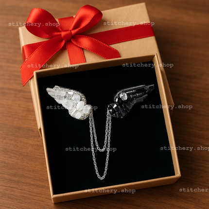 Beadwork kit for creating broоch "Yin-Yang"