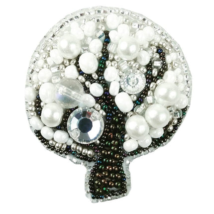 Beadwork kit for creating broоch "Cotton plant"