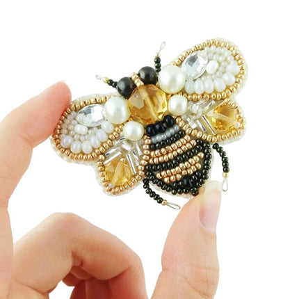Beadwork kit for creating broоch "Bee"