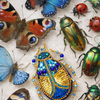 Beadwork kit for creating brooch "Azurite"