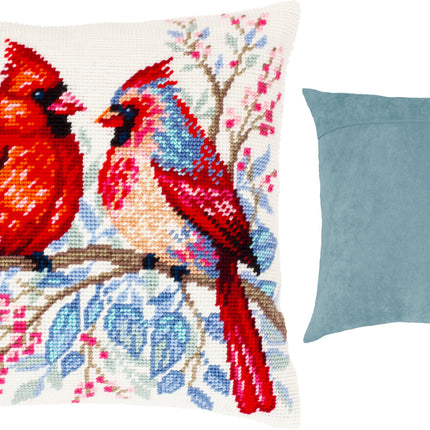 Needlepoint Pillow Kit "Cardinal Pair"