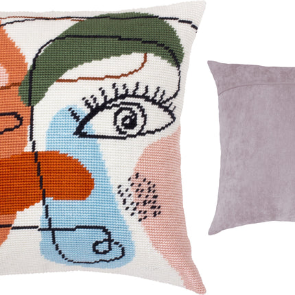 Needlepoint Pillow Kit "Female face"