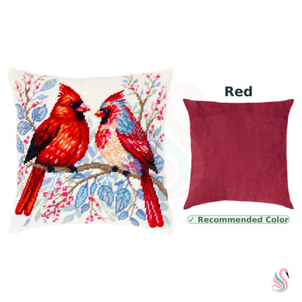 Needlepoint Pillow Kit "Cardinal Pair"