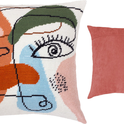 Needlepoint Pillow Kit "Female face"