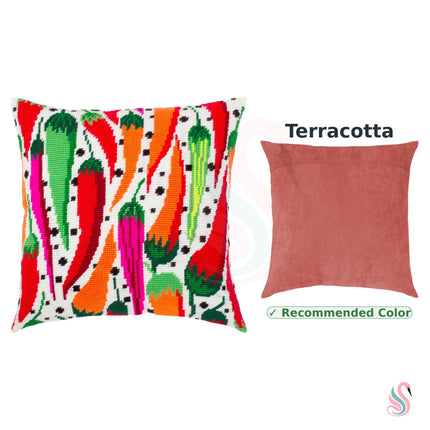 Needlepoint Pillow Kit "Chili peppers"