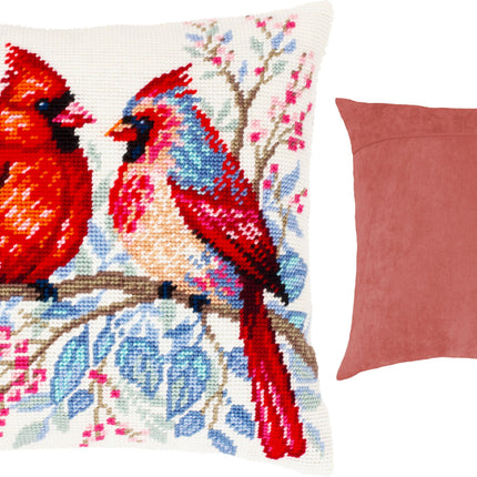 Needlepoint Pillow Kit "Cardinal Pair"