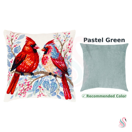 Needlepoint Pillow Kit "Cardinal Pair"