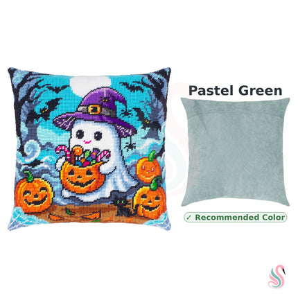 Needlepoint Pillow Kit "Ghost and treats"