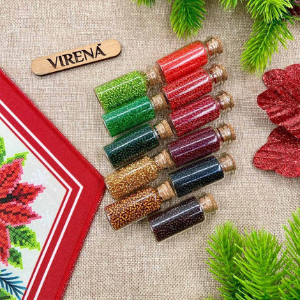 DIY Table Runner kit "Christmas flower", Bead Embroidery Kit, Handmade table runner