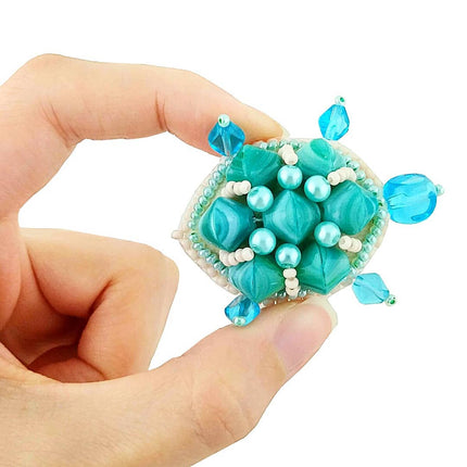 Beadwork kit for creating broоch "Turtle"