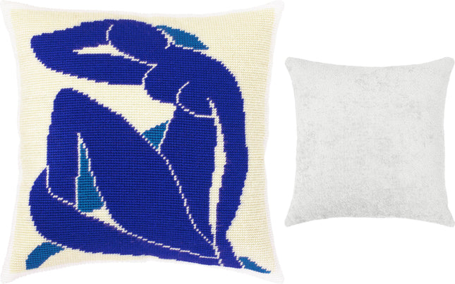 Needlepoint Pillow Kit "Blue nude"