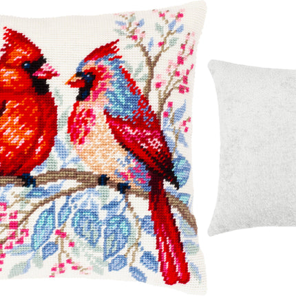 Needlepoint Pillow Kit "Cardinal Pair"