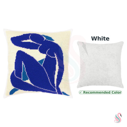 Needlepoint Pillow Kit "Blue nude"