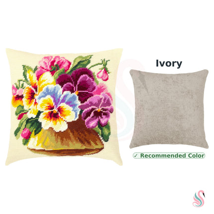 Needlepoint Pillow Kit "Vase with Violets"