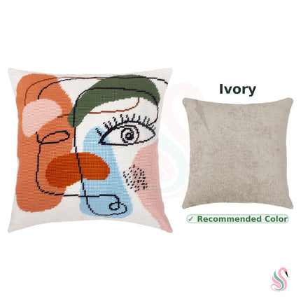 Needlepoint Pillow Kit "Female face"