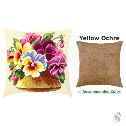 Needlepoint Pillow Kit "Vase with Violets"