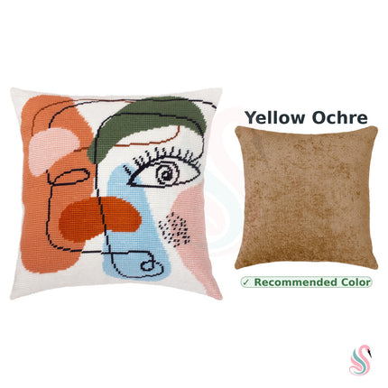 Needlepoint Pillow Kit "Female face"
