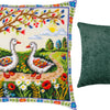 Needlepoint Pillow Kit "Geese Among the Flowers"