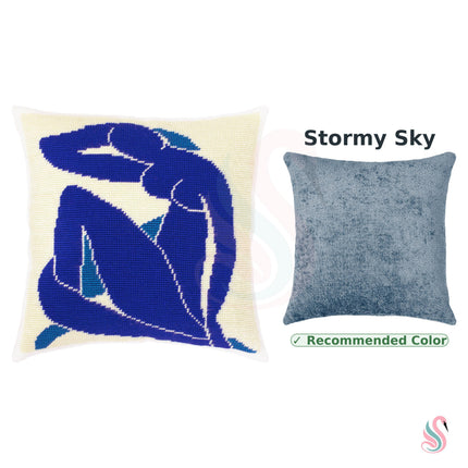 Needlepoint Pillow Kit "Blue nude"