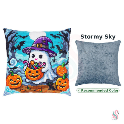 Needlepoint Pillow Kit "Ghost and treats"