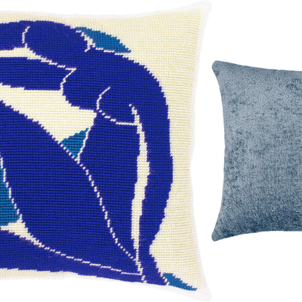 Needlepoint Pillow Kit "Blue nude"