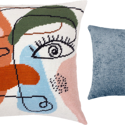 Needlepoint Pillow Kit "Female face"