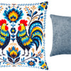 Needlepoint Pillow Kit "Colorful Roosters"