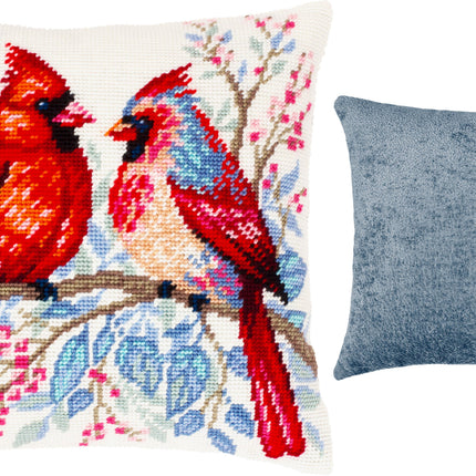 Needlepoint Pillow Kit "Cardinal Pair"