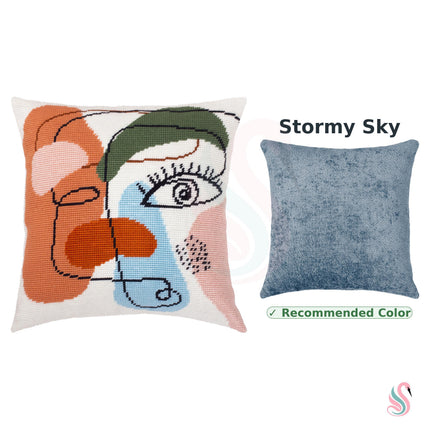 Needlepoint Pillow Kit "Female face"