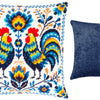 Needlepoint Pillow Kit "Colorful Roosters"