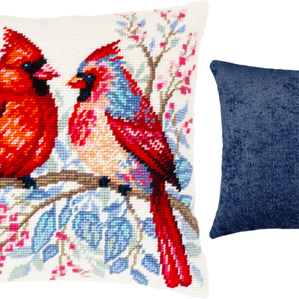 Needlepoint Pillow Kit "Cardinal Pair"