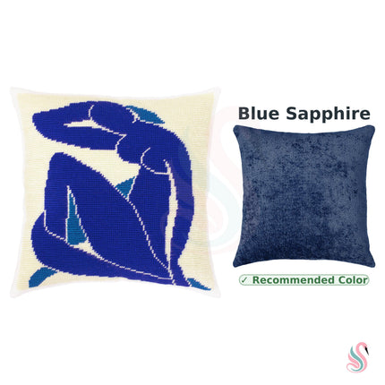 Needlepoint Pillow Kit "Blue nude"