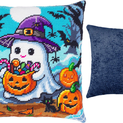Needlepoint Pillow Kit "Ghost and treats"