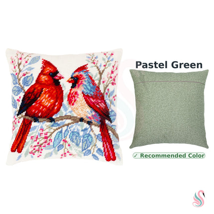 Needlepoint Pillow Kit "Cardinal Pair"