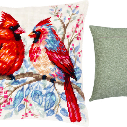 Needlepoint Pillow Kit "Cardinal Pair"