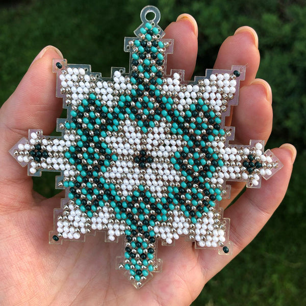 Bead embroidery kit on a plastic base 