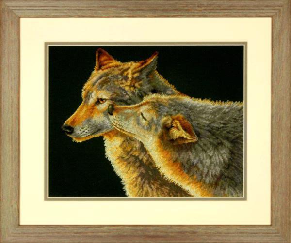 DIY "Wolf Kiss" 13.8"x10.6"