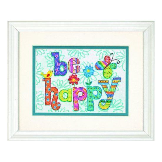 DIY "Be Happy" 6.7"x4.7"