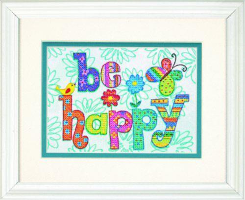 DIY "Be Happy" 6.7"x4.7"