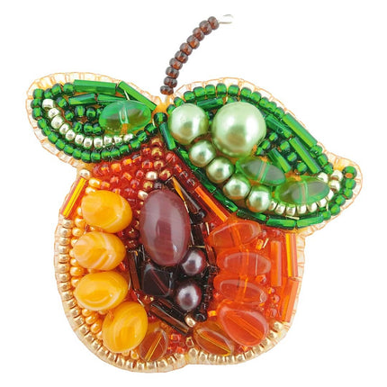 Beadwork kit for creating broоch "Apricot"