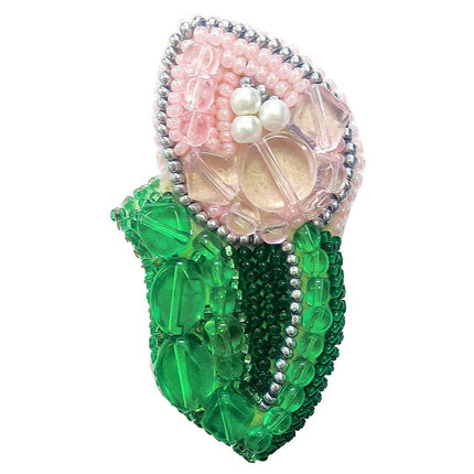 Beadwork kit for creating broоch "Tulip"