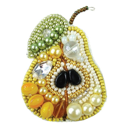 Beadwork kit for creating broоch "Pear"