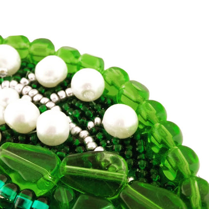 Beadwork kit for creating broоch "Peas"