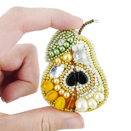 Beadwork kit for creating broоch "Pear"