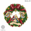DIY Beaded Door Wreath Kit "Merry Christmas" Embroidery on wood, Home decoration