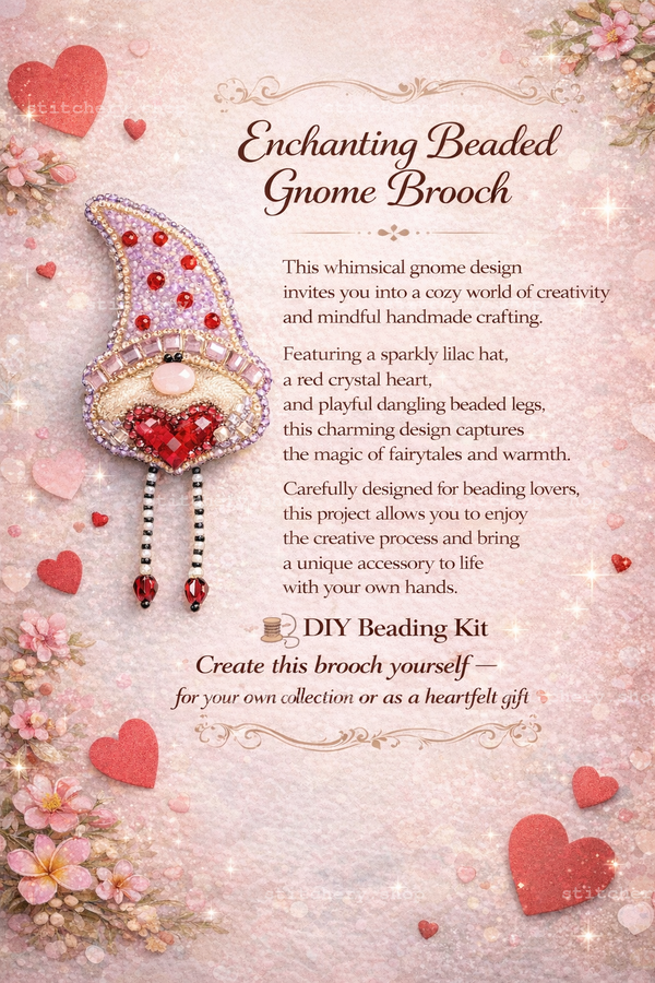 Beadwork kit for creating broоch 