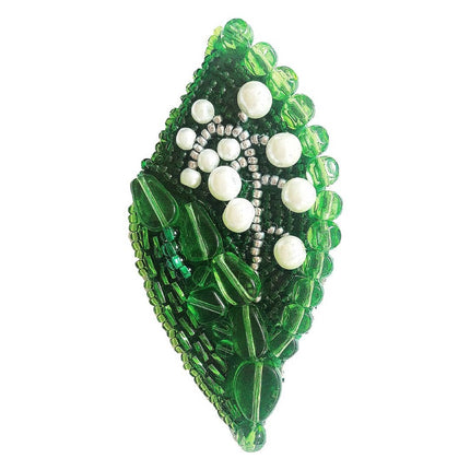 Beadwork kit for creating broоch "Peas"