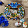 DIY Beaded Door Wreath Kit "Easter wreath" Embroidery on wood, Home decoration